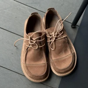 Handmade Women Suede Shoes Wide Toe Box Leather