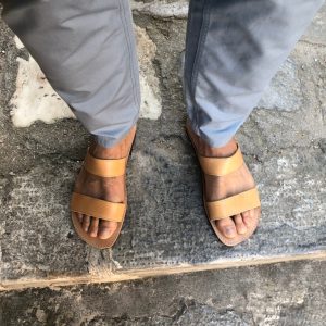 Mens Sandals Greek Leather Slide Summer Shoes Men