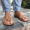 Mens Sandals Leather Flip Flops Men Greek Summer
