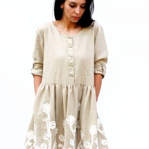 Loose Linen Dress Women Maxi Summer For Oversized