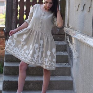 Loose Linen Dress Women Maxi Summer For Oversized