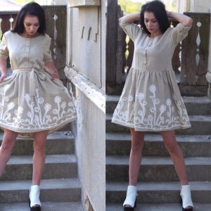 Women Linen Dress/beige Women/summer Dress/oversize Dress/linen Summer Dress/women