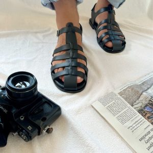Men's Sandals Leather Gladiator Greek Summer Shoes.