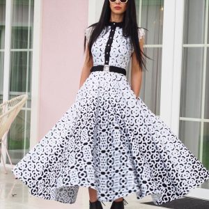 Long White Summer Dress Women Maxi Shirt Extravagant