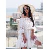 Boho White Off Shoulder Cotton Lace Dress Summer