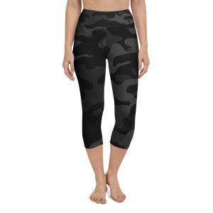 Yoga Capri Black Camo Leggings