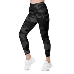 Black Camo Leggings With Pockets